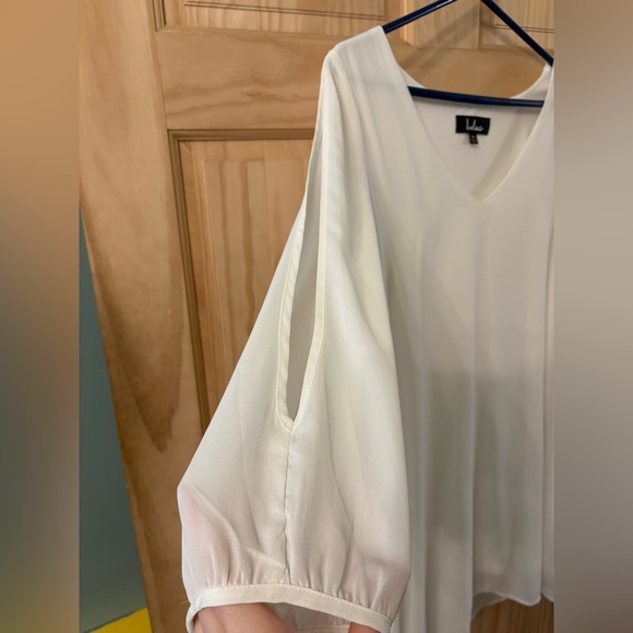 Lulu’s white Mini Dress with long sleeves-“Shifting Dears”-Size M-bridal/wedding - Picture 3 of 7